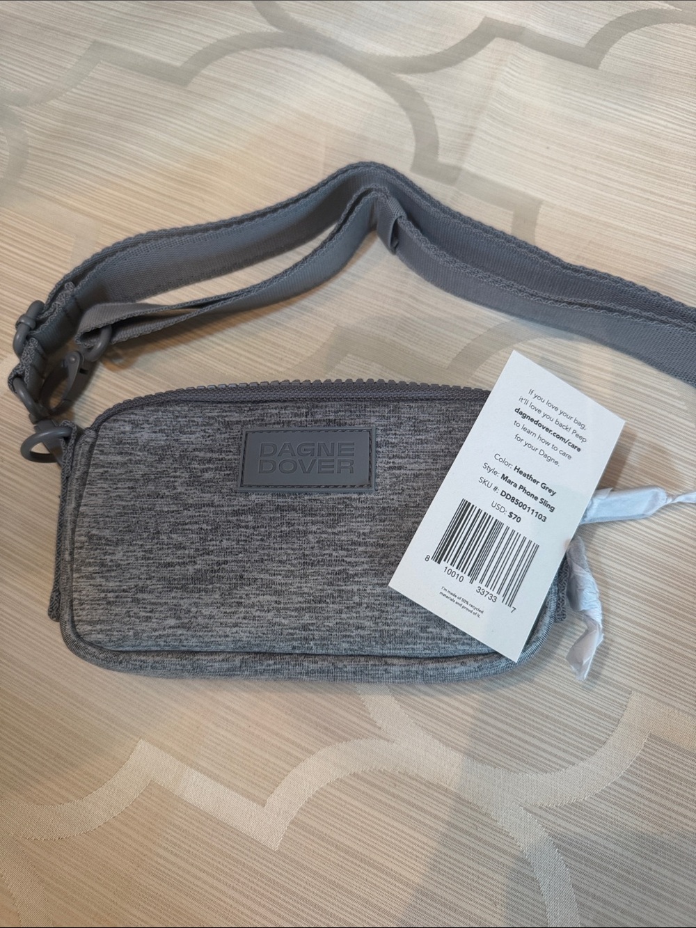 Dagne Dover Heather Gray Men’s Crossbody Belt Bag
